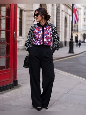 Peter Pilotto for Target Floral Lace Sleeve Blouse EUC